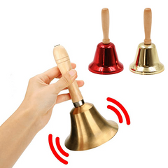 Christmas Wooden Handle Bell Metal Ringing Bell