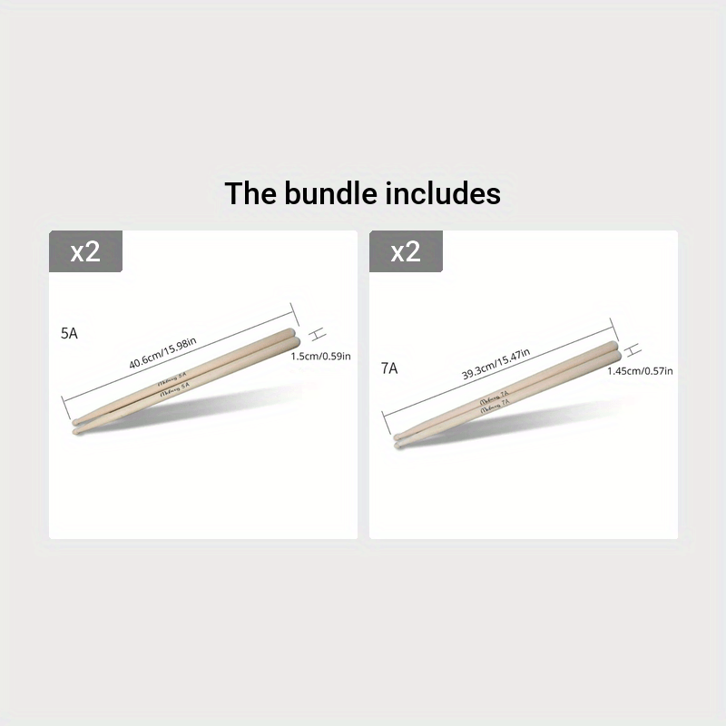 1 Pair 5A 7A Drum Sticks Maple Wooden