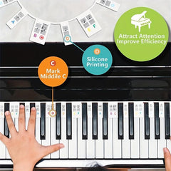 Removable Piano Keyboard Stickers For Beginner - 88 Key Full Size Reusable