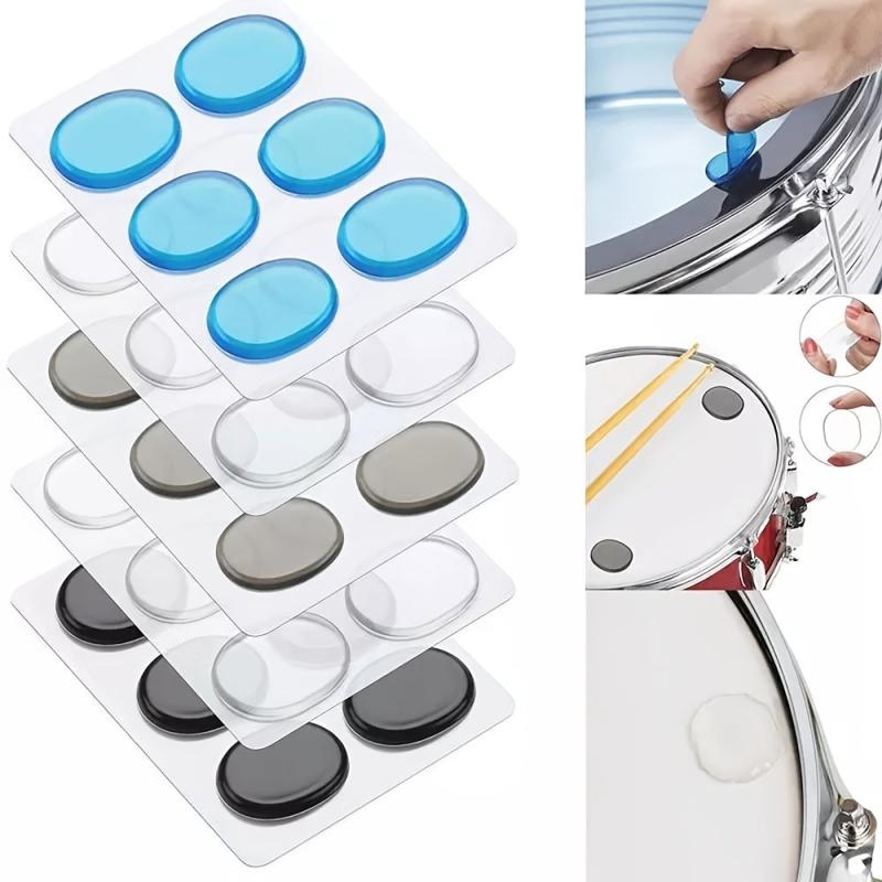 6pcs Drum Mute Pad Set Transparent Percussion Accessories