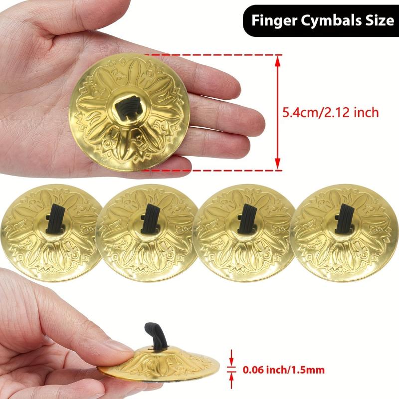 4pcs Finger Cymbals Belly Dance Brass Hand Cymbals