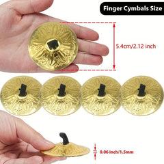 4pcs Finger Cymbals Belly Dance Brass Hand Cymbals
