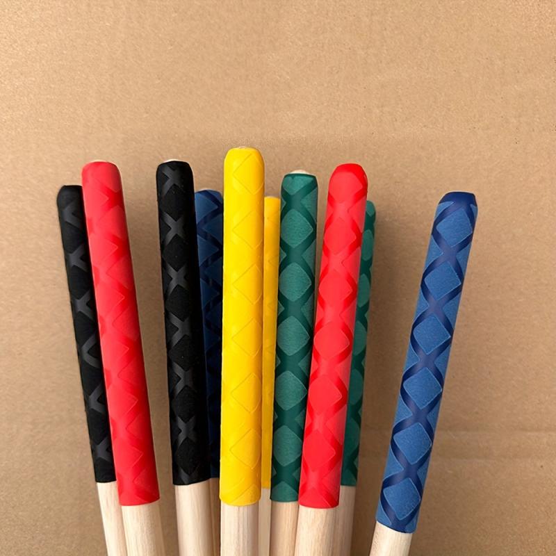 5 Color Plastic Drum Sticks w/Anti Slip Handles for Percussionists & Drummers