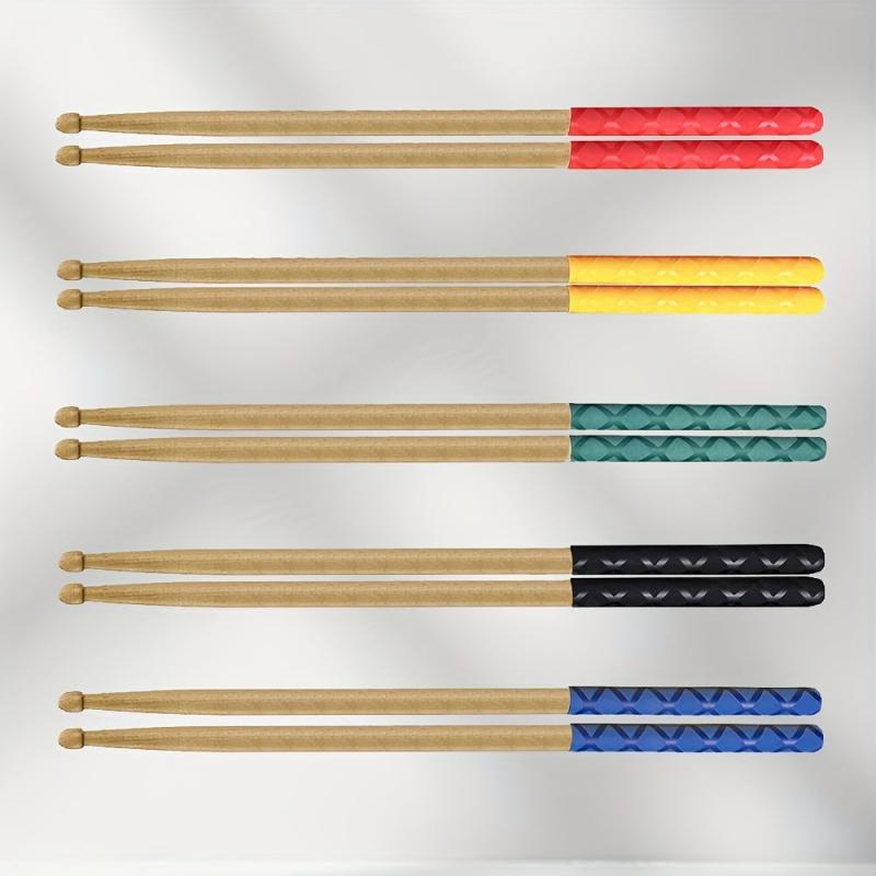 5 Color Plastic Drum Sticks w/Anti Slip Handles for Percussionists & Drummers