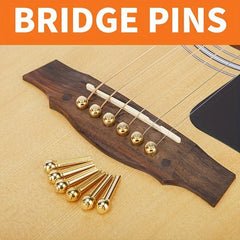 6pcs Brass Guitar Bridge Pins Set with Puller for String Replacement