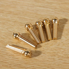 6pcs Brass Guitar Bridge Pins Set with Puller for String Replacement