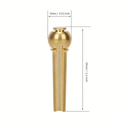 6pcs Brass Guitar Bridge Pins Set with Puller for String Replacement