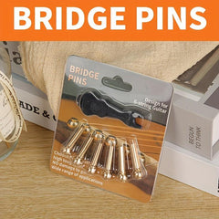 6pcs Brass Guitar Bridge Pins Set with Puller for String Replacement