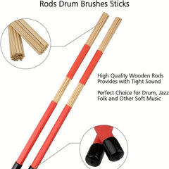 12pcs Drum Sticks Set 5A Maple Wood Drum Rods Drum Brushes Drum Dampeners