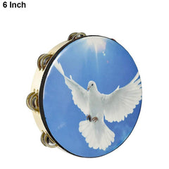 Hand Held Wood Tambourine Metal Jingles Musical Instrument