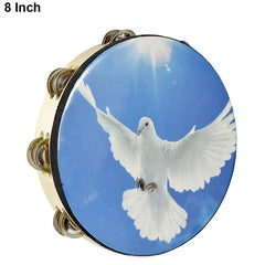 Hand Held Wood Tambourine Metal Jingles Musical Instrument