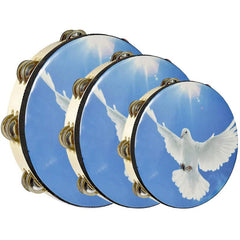 Hand Held Wood Tambourine Metal Jingles Musical Instrument