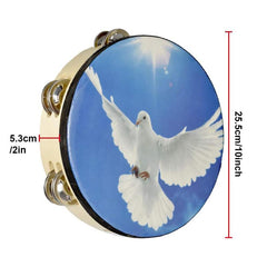 Hand Held Wood Tambourine Metal Jingles Musical Instrument