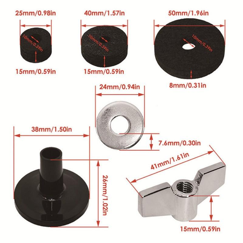 23pcs Drum Set Cymbal Felt Washer Replacement Parts Musical Accessories