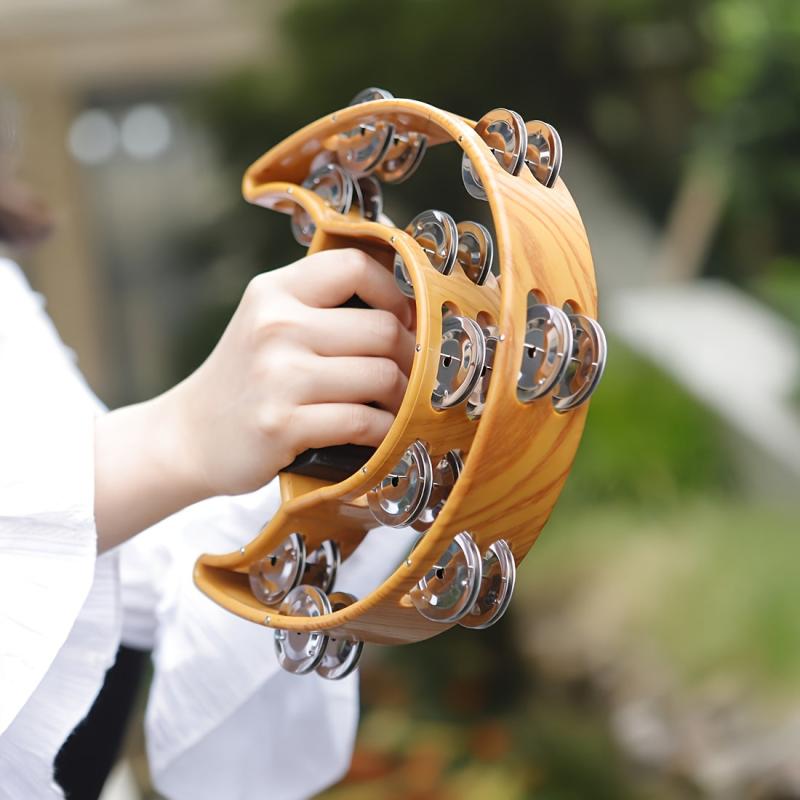 Orff Musical Instrument Coffee Wood Grain Hand Bell