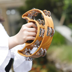 Orff Musical Instrument Coffee Wood Grain Hand Bell