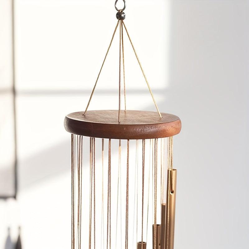 18 Pipe Metal Rotating Wind Chimes Hanging Ornament