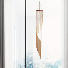 18 Pipe Metal Rotating Wind Chimes Hanging Ornament