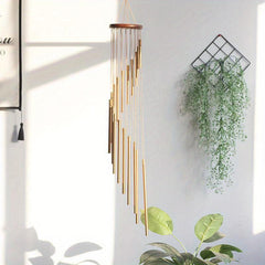 18 Pipe Metal Rotating Wind Chimes Hanging Ornament