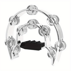 Handheld Tambourine with Electroplated Metal Bells for Adults
