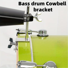 Adjustable Drum Cowbell Bracket with Rubber Pad for Percussion Setup