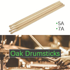 1 Pair Oak Drum Sticks 5A 7A Natural Drum Kit Drumsticks Accessories