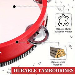 Manual Orff Percussion Tambourine Dancing Props High Wood Melodious Hand Drum