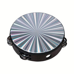 Reflective Tambourine Hand Held Drum Double Row Jingles 15-32 cm