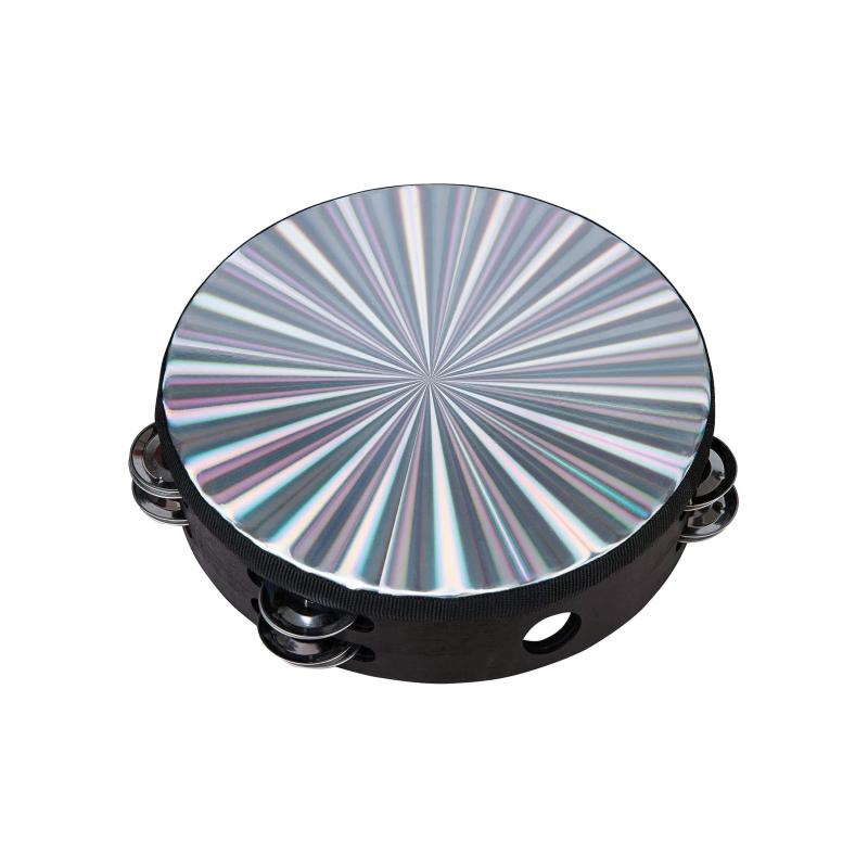 Reflective Tambourine Hand Held Drum Double Row Jingles 15-32 cm