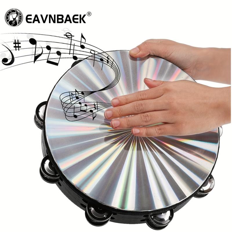 Reflective Tambourine Hand Held Drum Double Row Jingles 15-32 cm