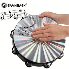 Reflective Tambourine Hand Held Drum Double Row Jingles 15-32 cm