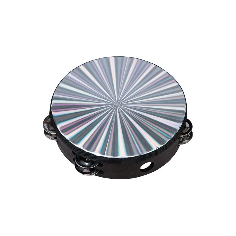Reflective Tambourine Hand Held Drum Double Row Jingles 15-32 cm