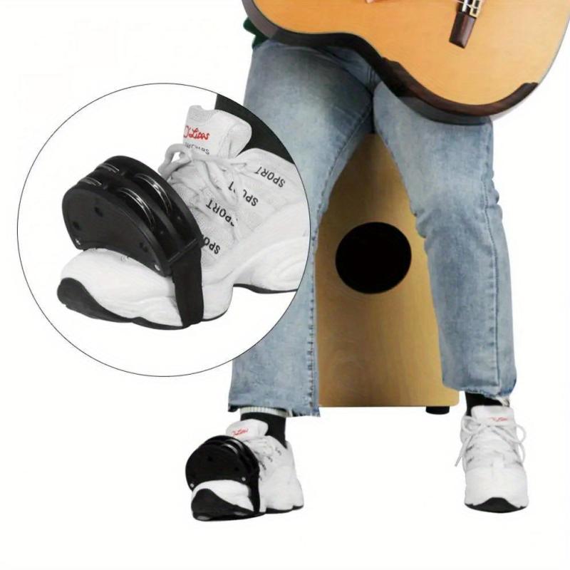 Double Row Foot Tambourine Jingle Bell Plastic Portable Foot Bell Cajon Box Drum
