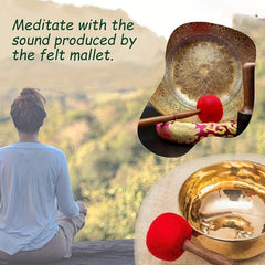 Sound Bowl Hammer Wood Felt Meditation Stick