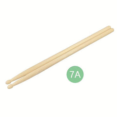 1 Pair 5A 7A Maple Drumsticks Natural Wood For Adults And Beginners