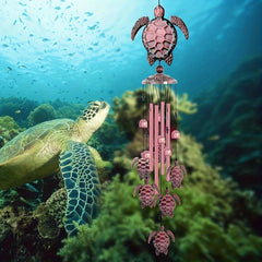 Sea Turtle Wind Chimes Aluminum Tubes with Bronze Iron Bells