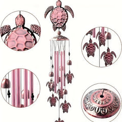 Sea Turtle Wind Chimes Aluminum Tubes with Bronze Iron Bells