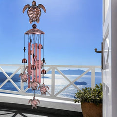 Sea Turtle Wind Chimes Aluminum Tubes with Bronze Iron Bells