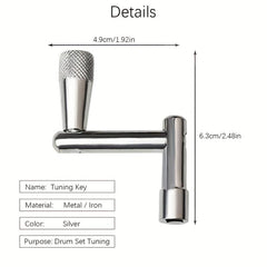 Rocker Drum Tuning Key Silvery - Quick Disassembly & Installation Tool