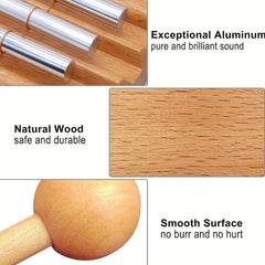 Natural Wood Meditation Chimes - Mindfulness Bell Trio