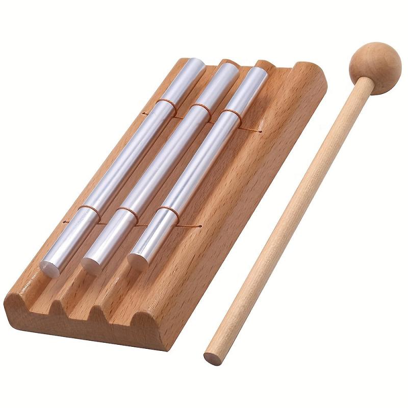 Natural Wood Meditation Chimes - Mindfulness Bell Trio