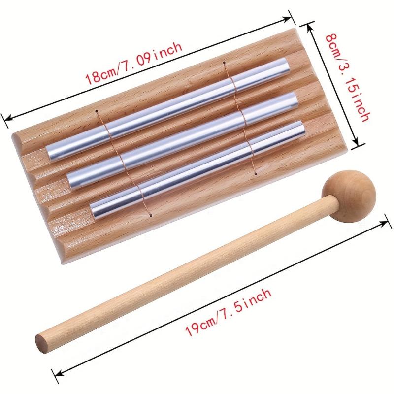 Natural Wood Meditation Chimes - Mindfulness Bell Trio