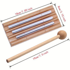 Natural Wood Meditation Chimes - Mindfulness Bell Trio