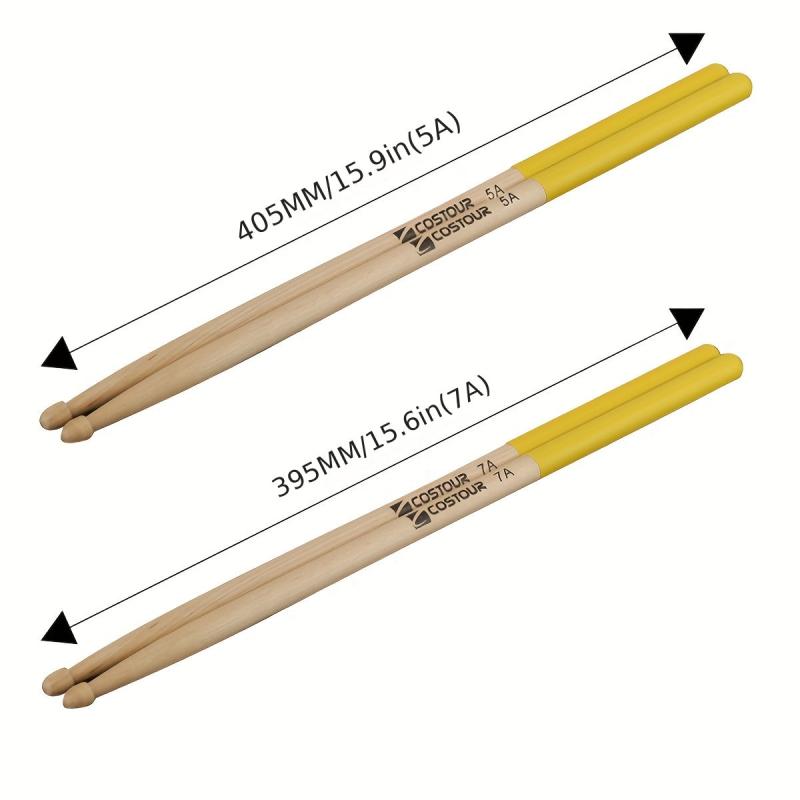 1 Pair 5A Maple Non-slip Drumsticks Classic Wood Tip Professional Percussion