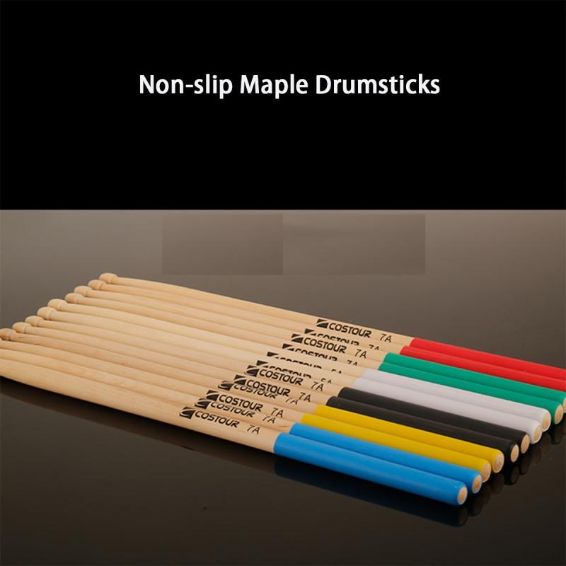 1 Pair 5A Maple Non-slip Drumsticks Classic Wood Tip Professional Percussion