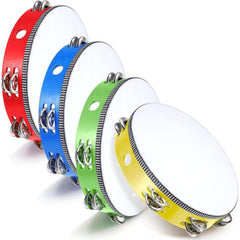 10 Inch Double Row Bell Wood Tambourine Hand Held Drum