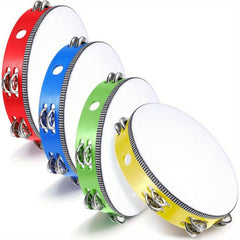 10 Inch Double Row Bell Wood Tambourine Hand Held Drum