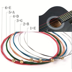 6pcs Rainbow Strings for Acoustic Guitar Sound and Style Upgrade
