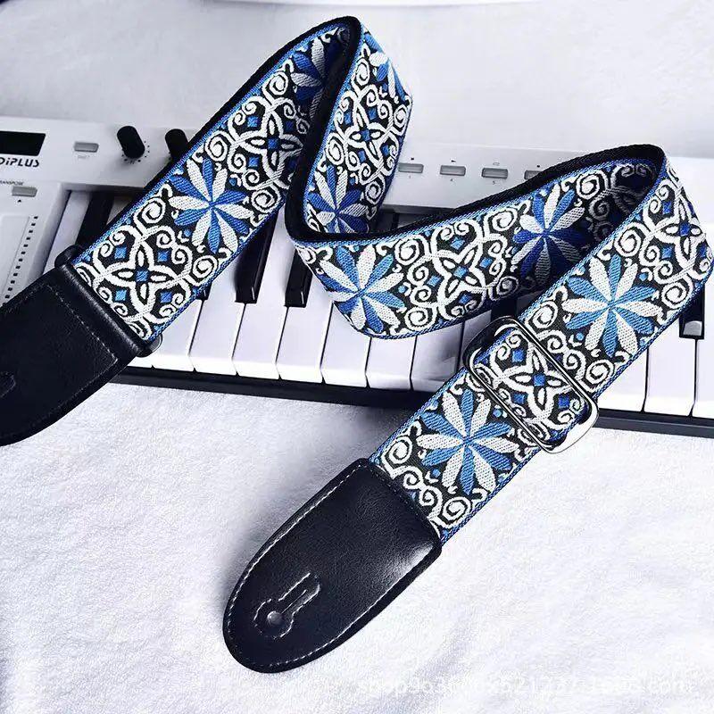 Ribbon Embroidery Guitar Strap Thickened And Widened