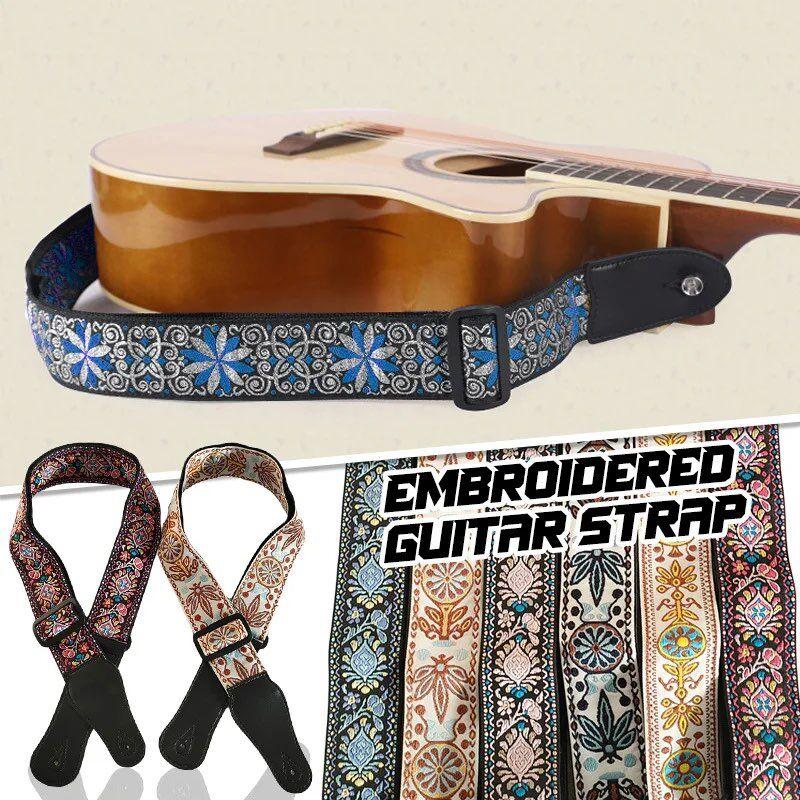 Ribbon Embroidery Guitar Strap Thickened And Widened